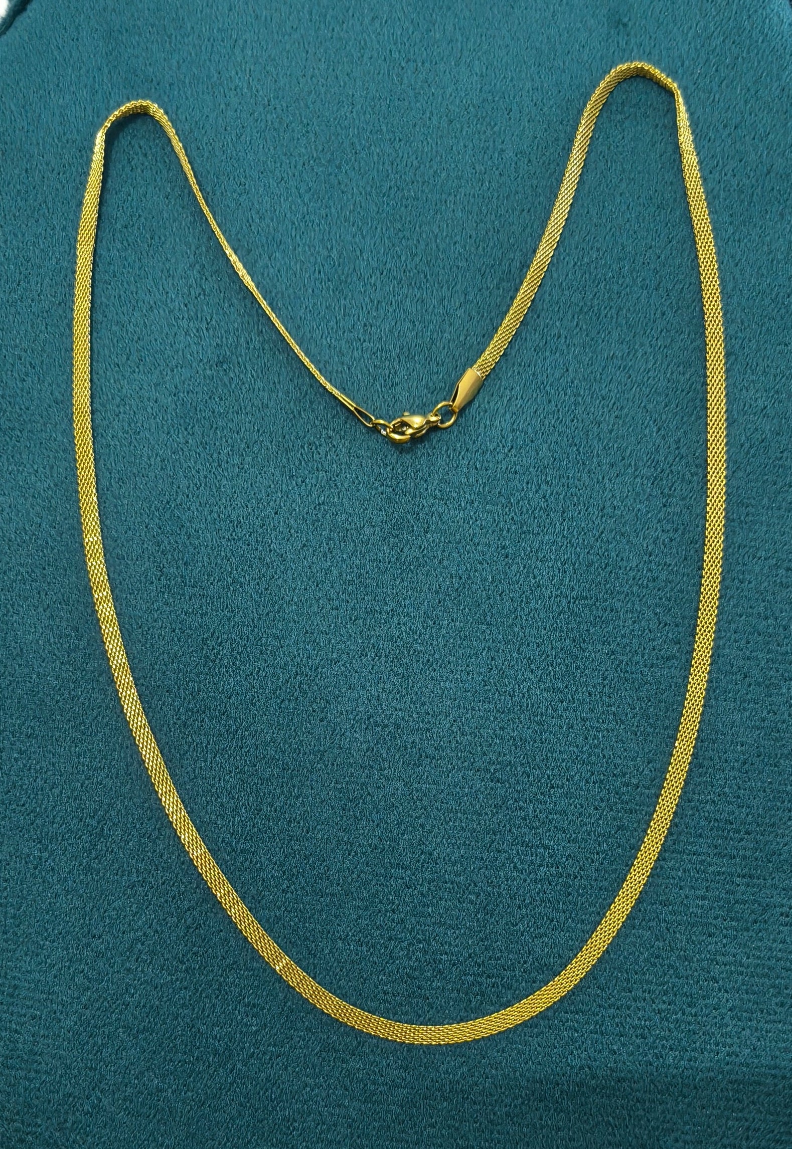 Antitarnish Unisex Sleek Flat Chain 18K Gold Plated
