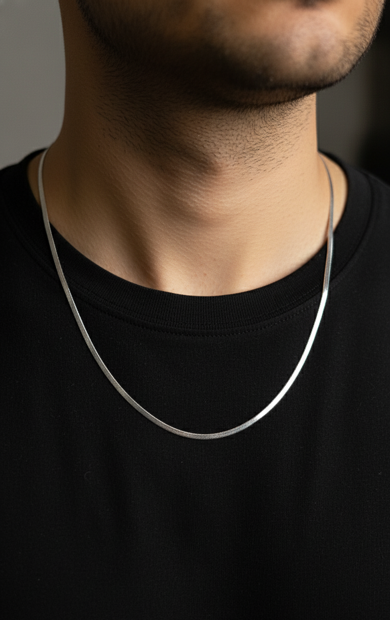 Antitarnish Unisex Sleek Snake Chain Silver Plated