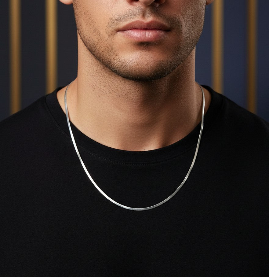 Antitarnish Unisex Sleek Snake Chain Silver Plated