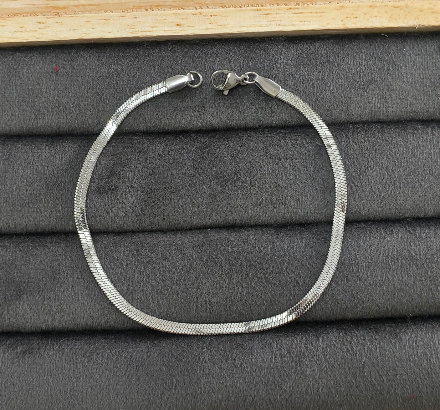 Antitarnish Unisex Snake Chain Bracelet Silver Plated