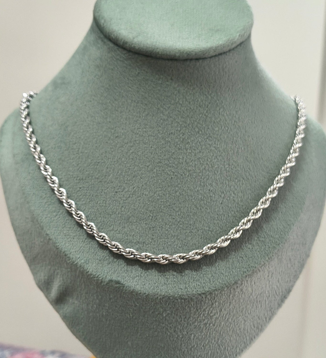 Antitarnish Unisex Stylish Twisted Rope Chain Silver Plated