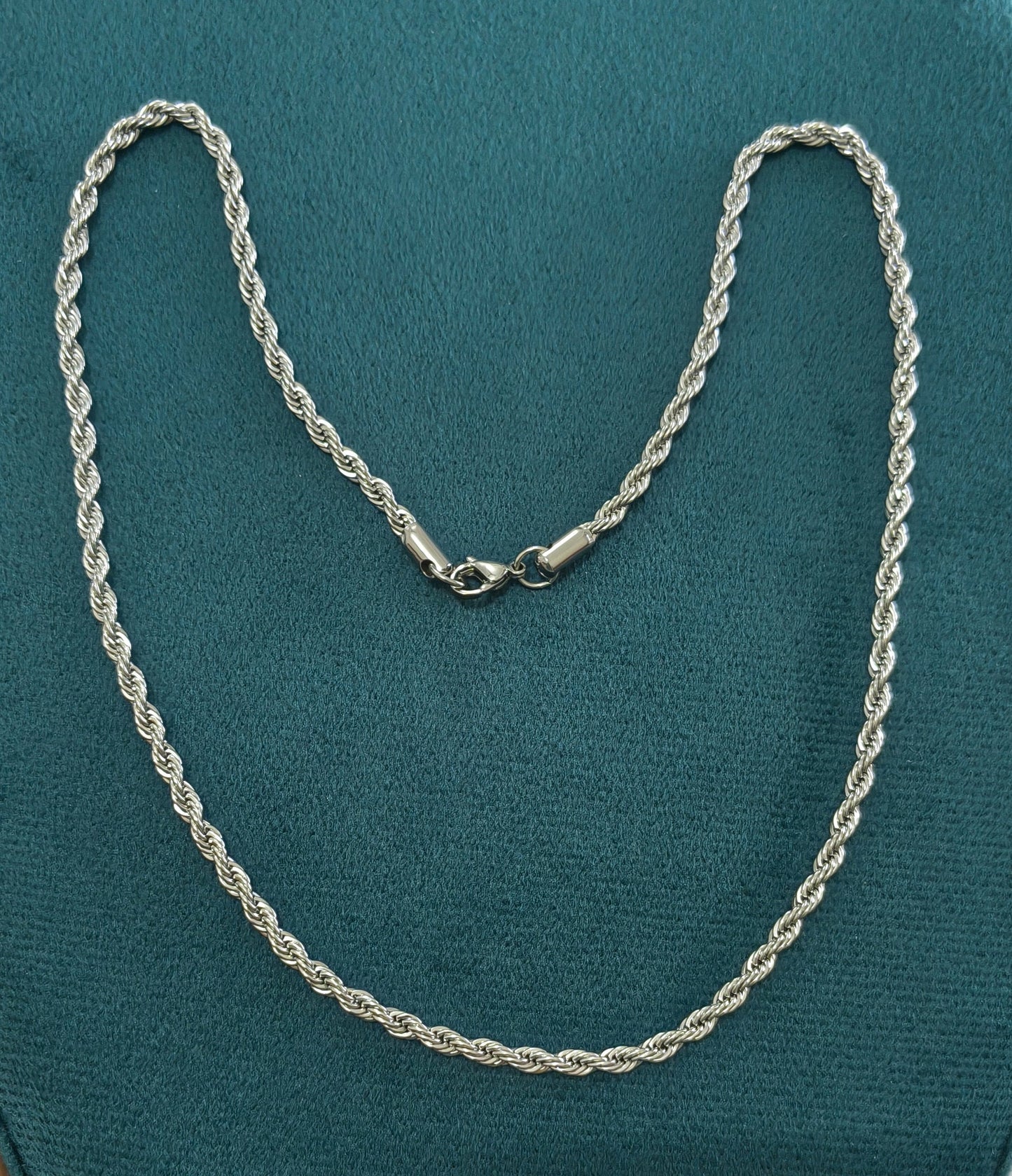 Antitarnish Unisex Stylish Twisted Rope Chain Silver Plated