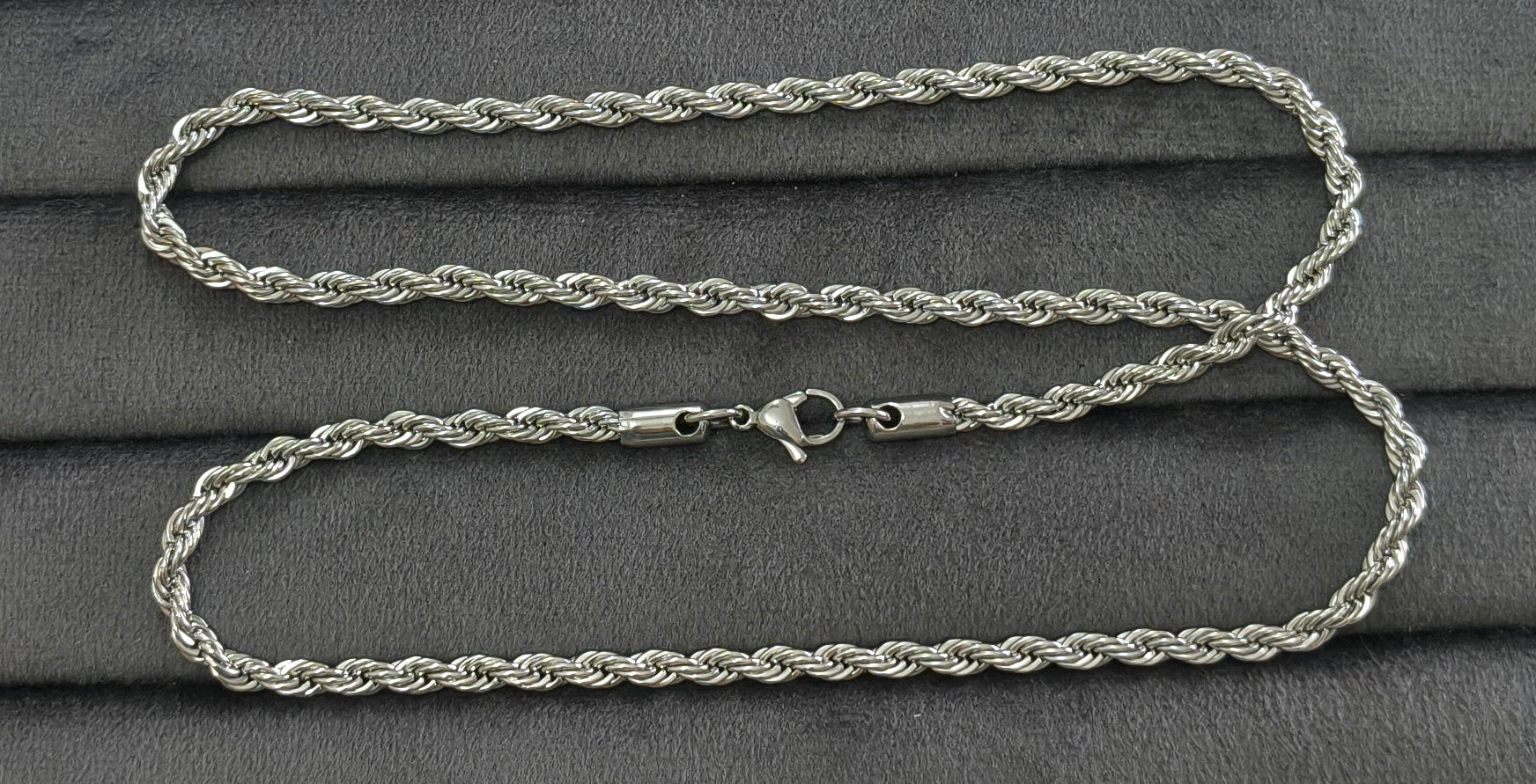 Antitarnish Unisex Stylish Twisted Rope Chain Silver Plated