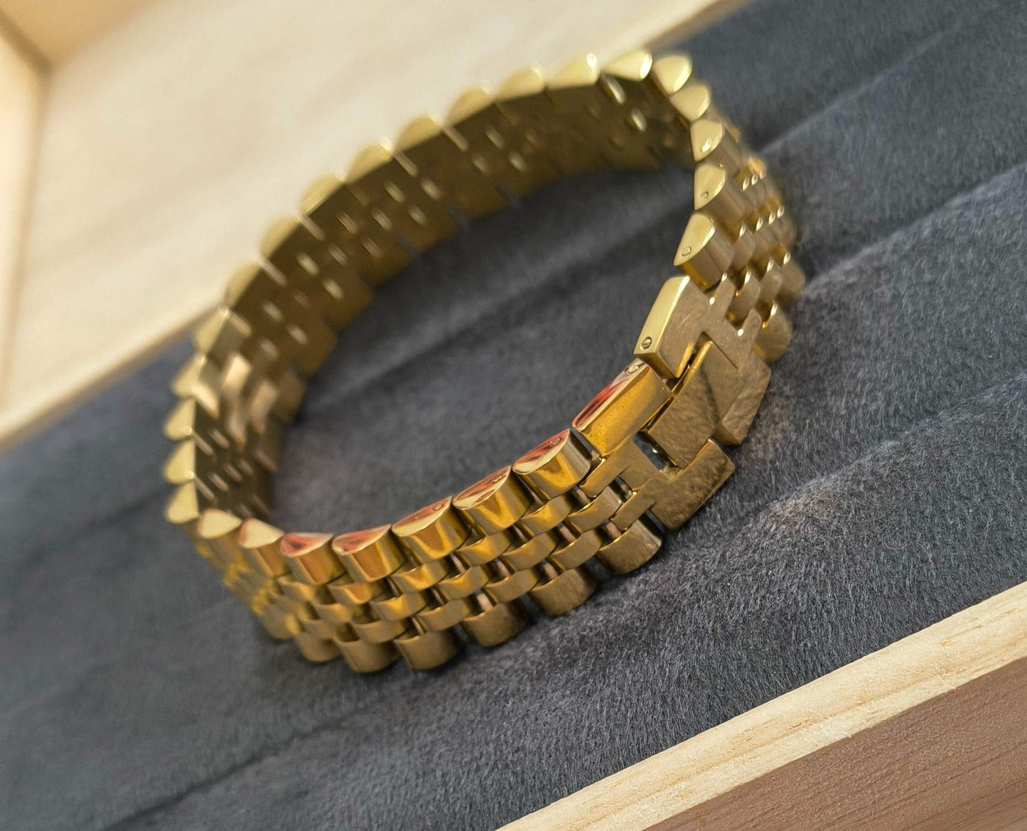 Antitarnish Watch Strap Luxury Chain Bracelet 18K Gold Plated