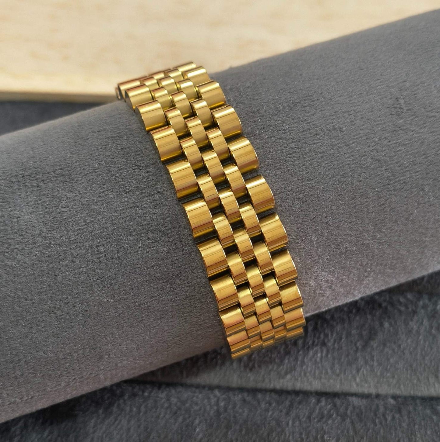 Antitarnish Watch Strap Luxury Chain Bracelet 18K Gold Plated