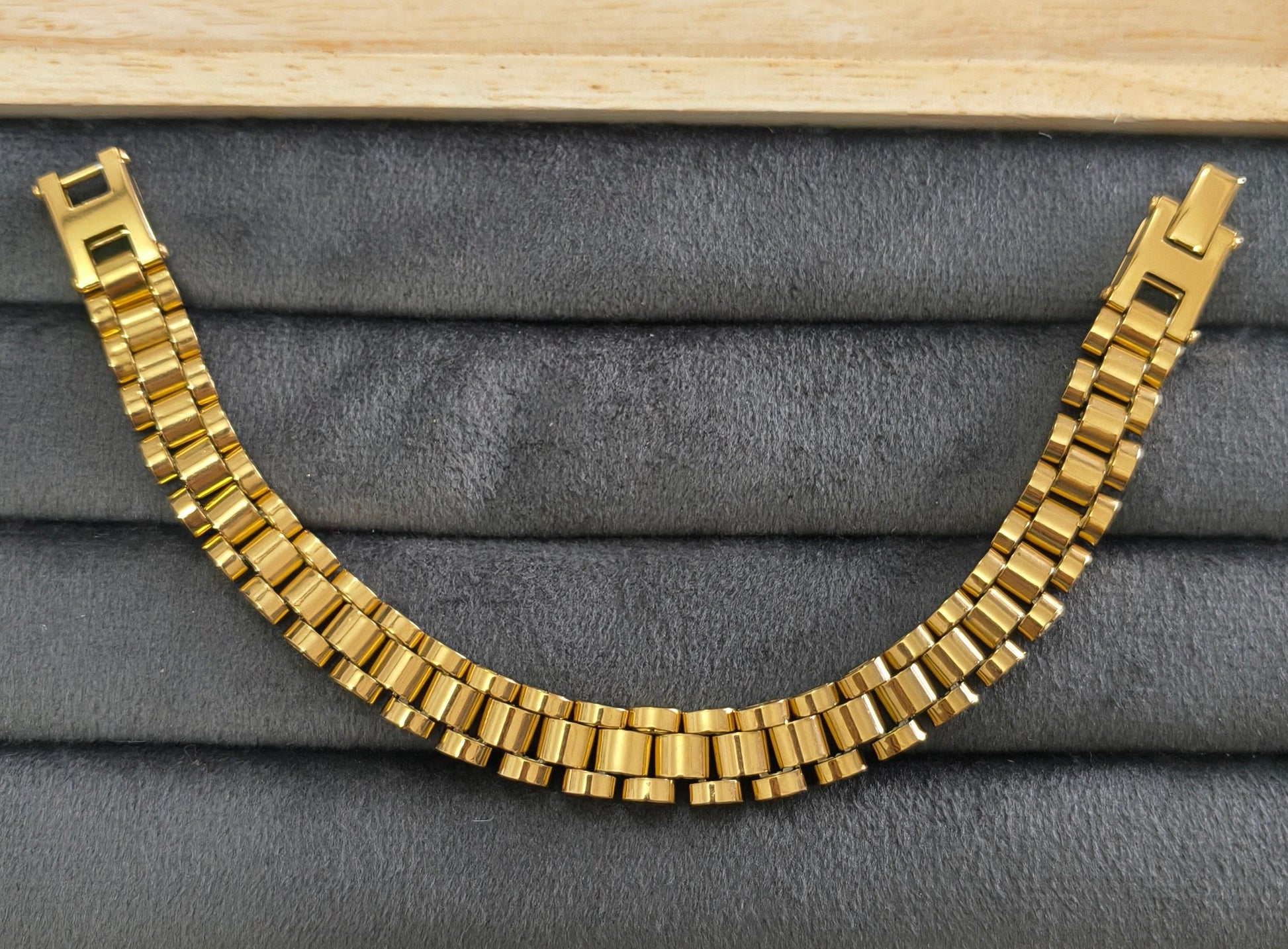 Antitarnish Watch Strap Luxury Chain Bracelet 18K Gold Plated