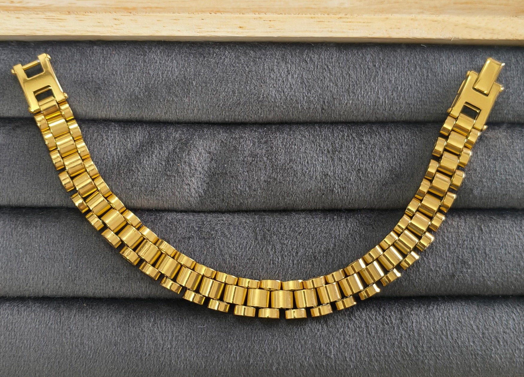 Antitarnish Watch Strap Luxury Chain Bracelet 18K Gold Plated