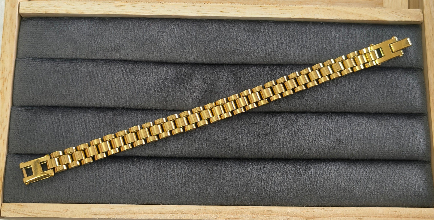 Antitarnish Watch Strap Luxury Chain Bracelet 18K Gold Plated