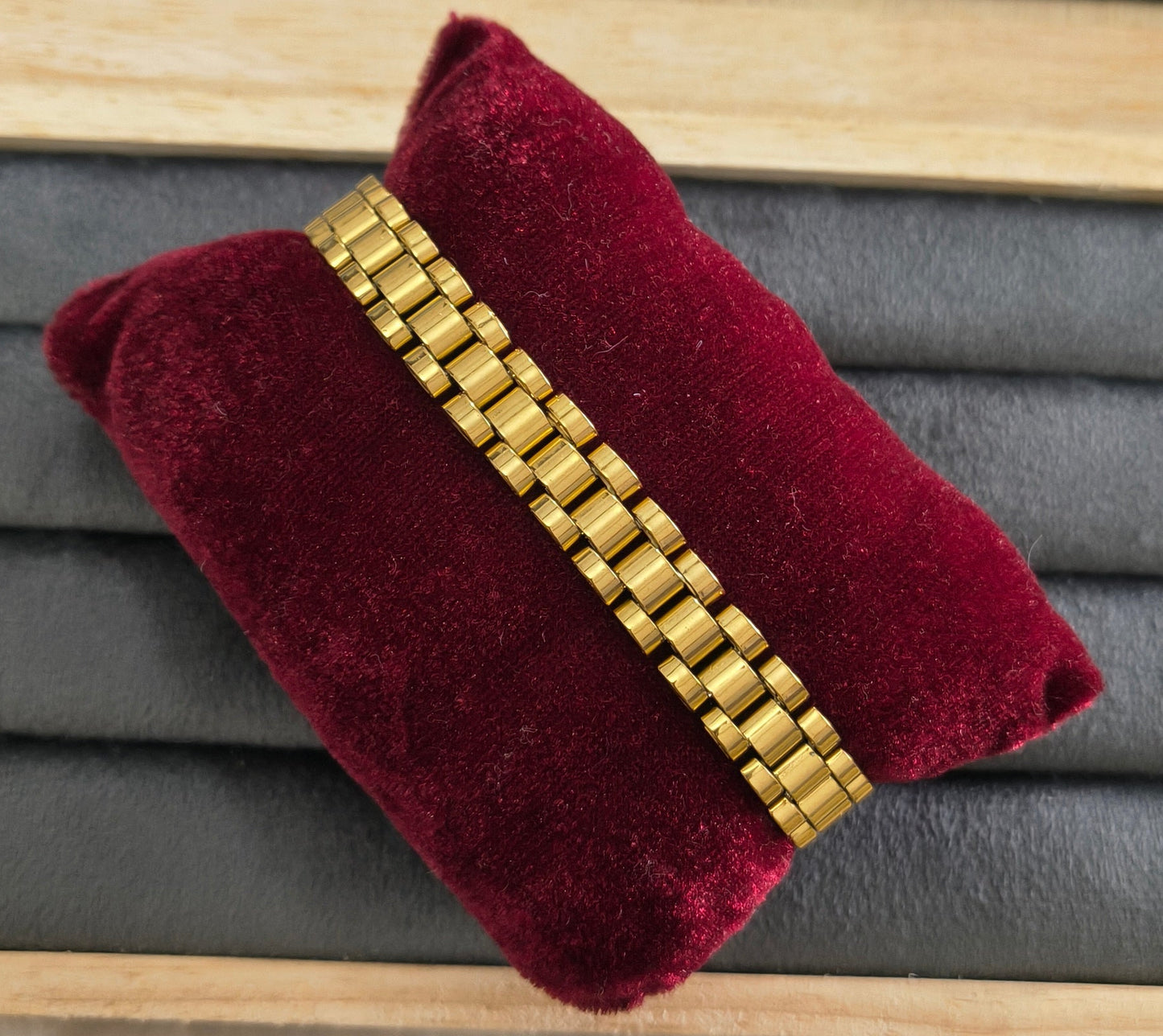 Antitarnish Watch Strap Luxury Chain Bracelet 18K Gold Plated