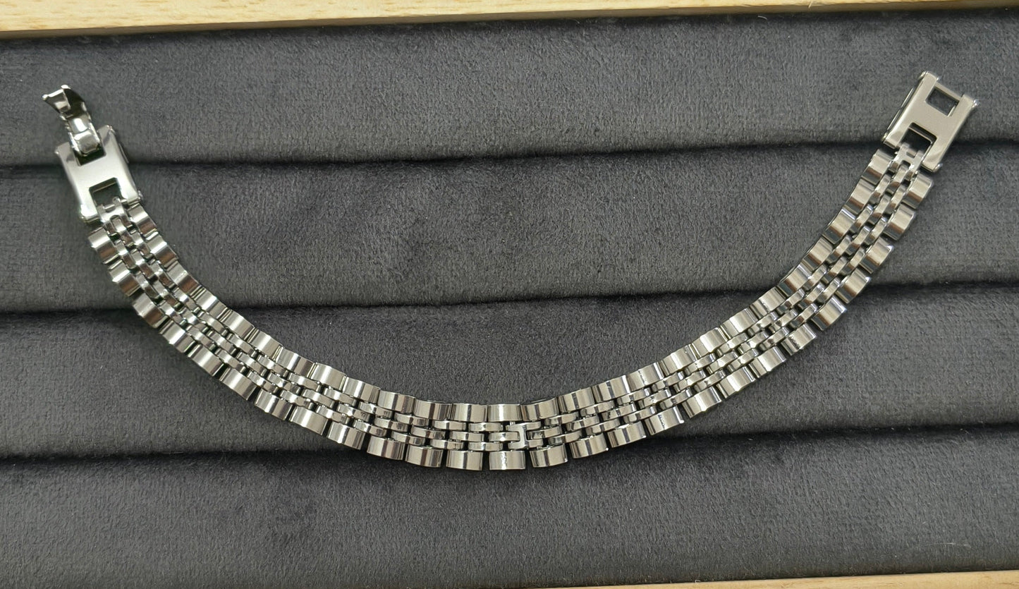 Antitarnish Watch Strap Luxury Chain Bracelet Silver Plated