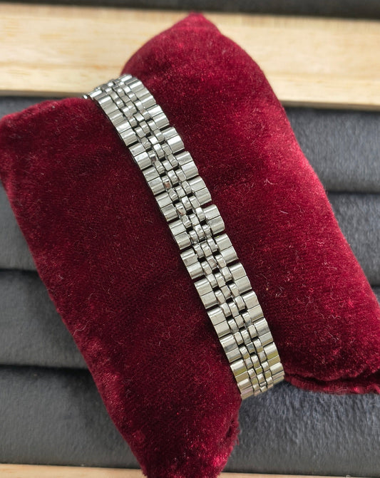 Antitarnish Watch Strap Luxury Chain Bracelet Silver Plated