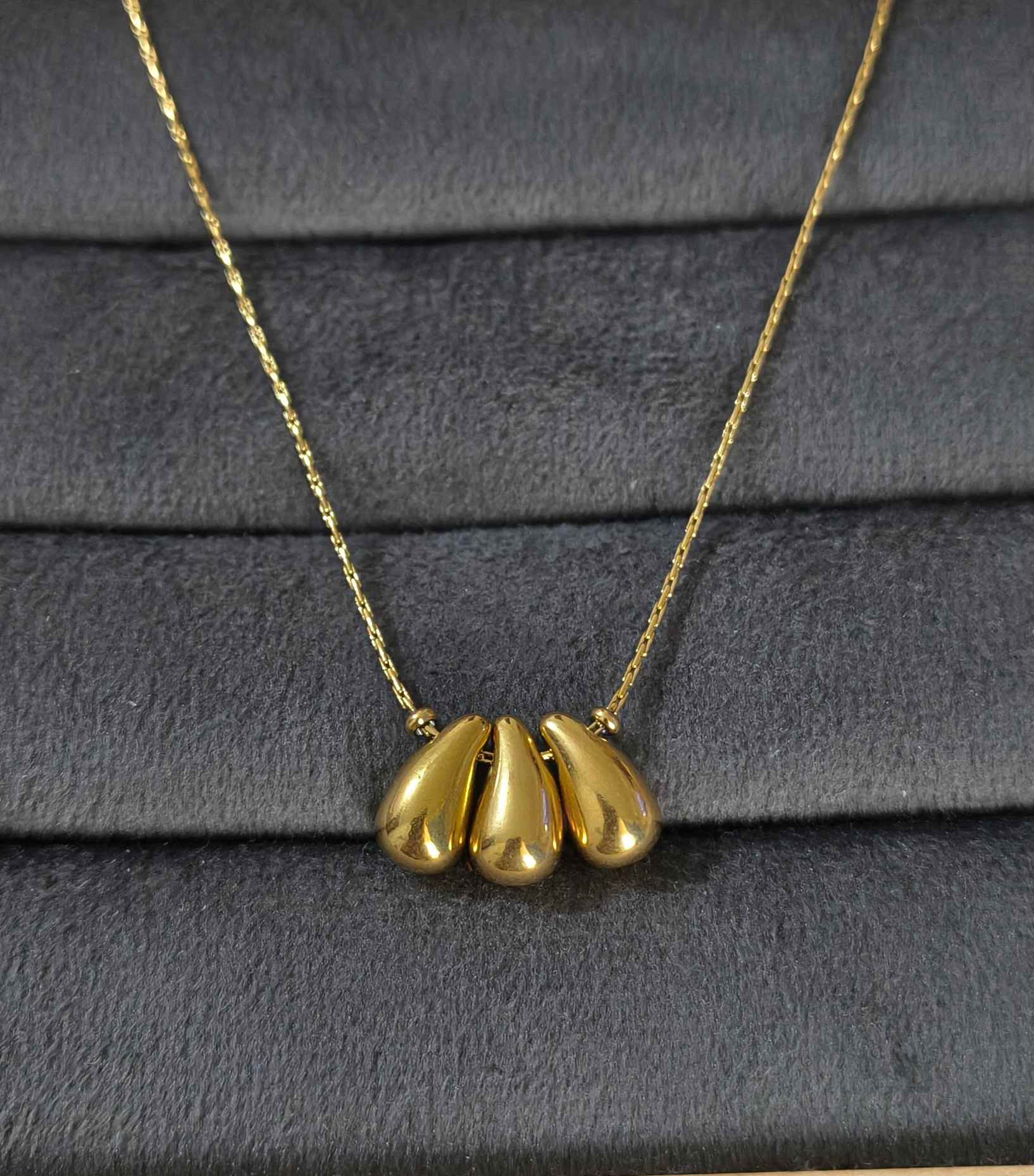 Antitarnish Waterdrop Pendant Necklace 18K Gold Plated