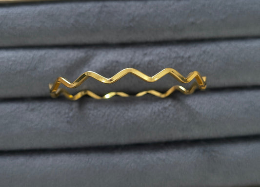 Antitarnish Zigzag Design Kada Bangle 18K Gold Plated