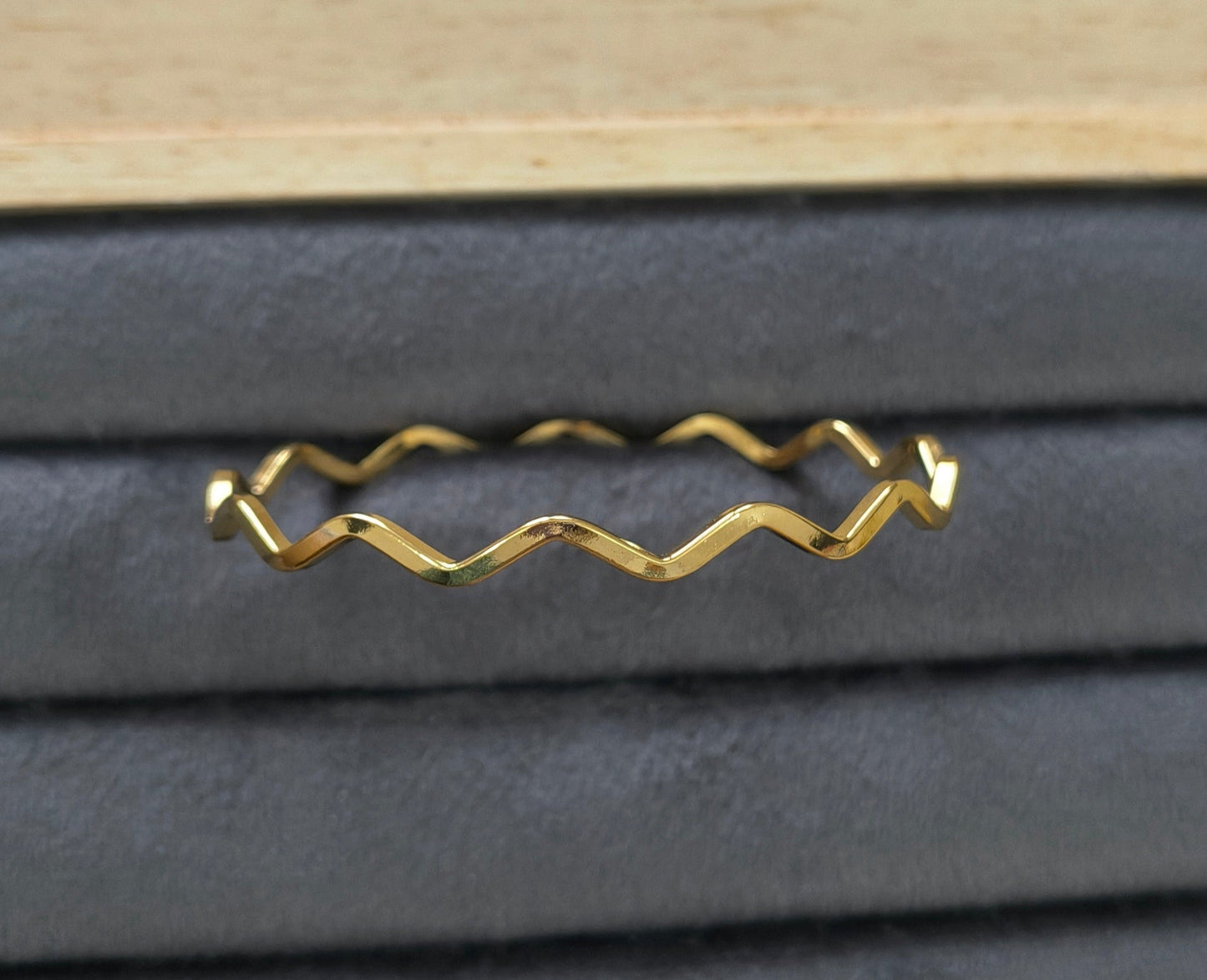 Antitarnish Zigzag Design Kada Bangle 18K Gold Plated