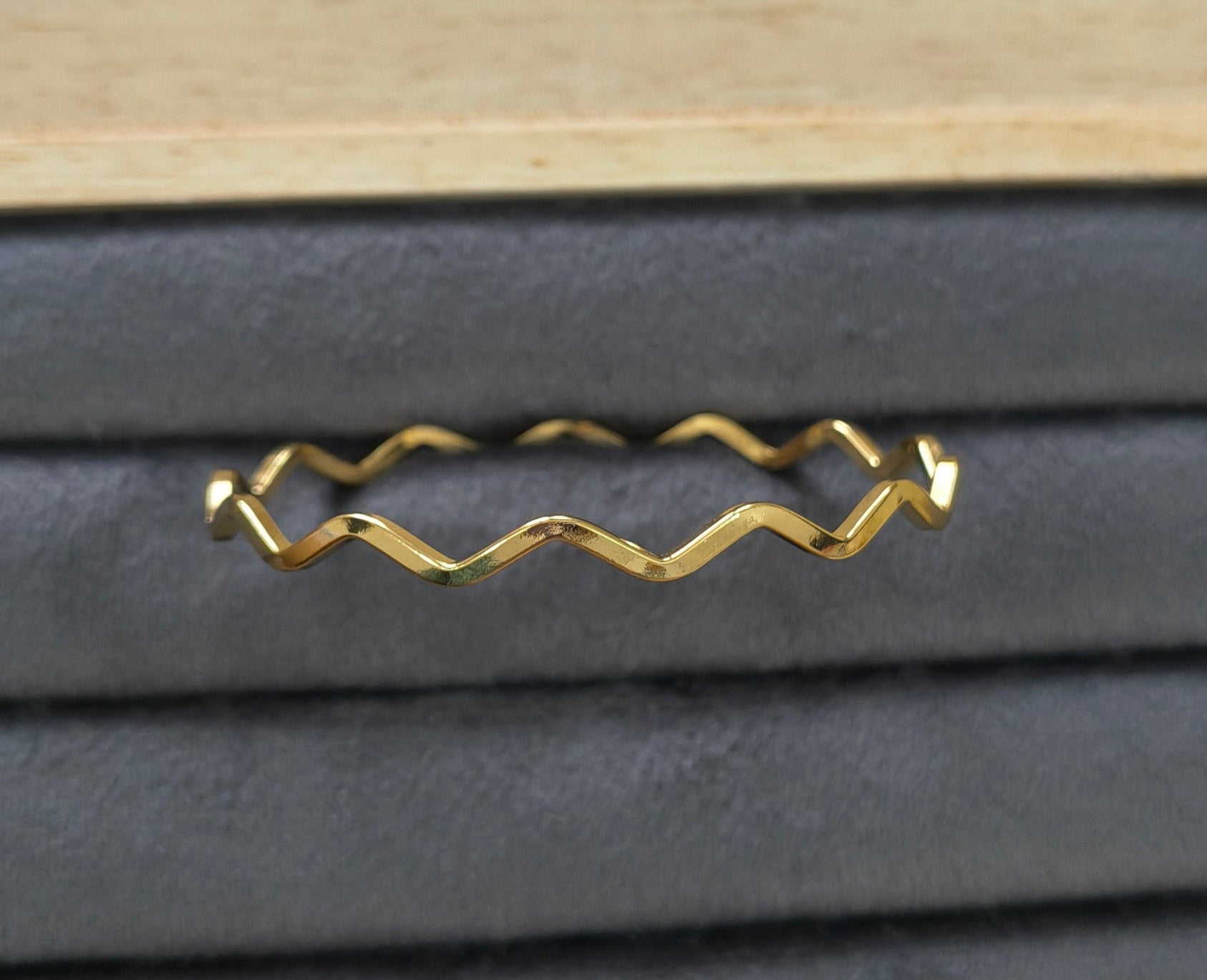 Antitarnish Zigzag Design Kada Bangle 18K Gold Plated