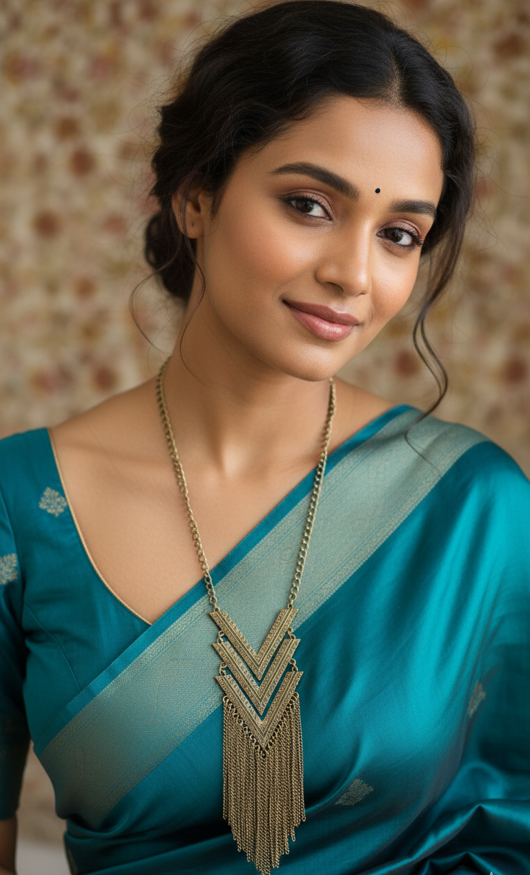 Classic Vintage Gold Toned Big Boho Necklace