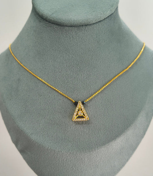 Daily Wear Black Beaded Stylish Triangle Pendant Mangalsutra