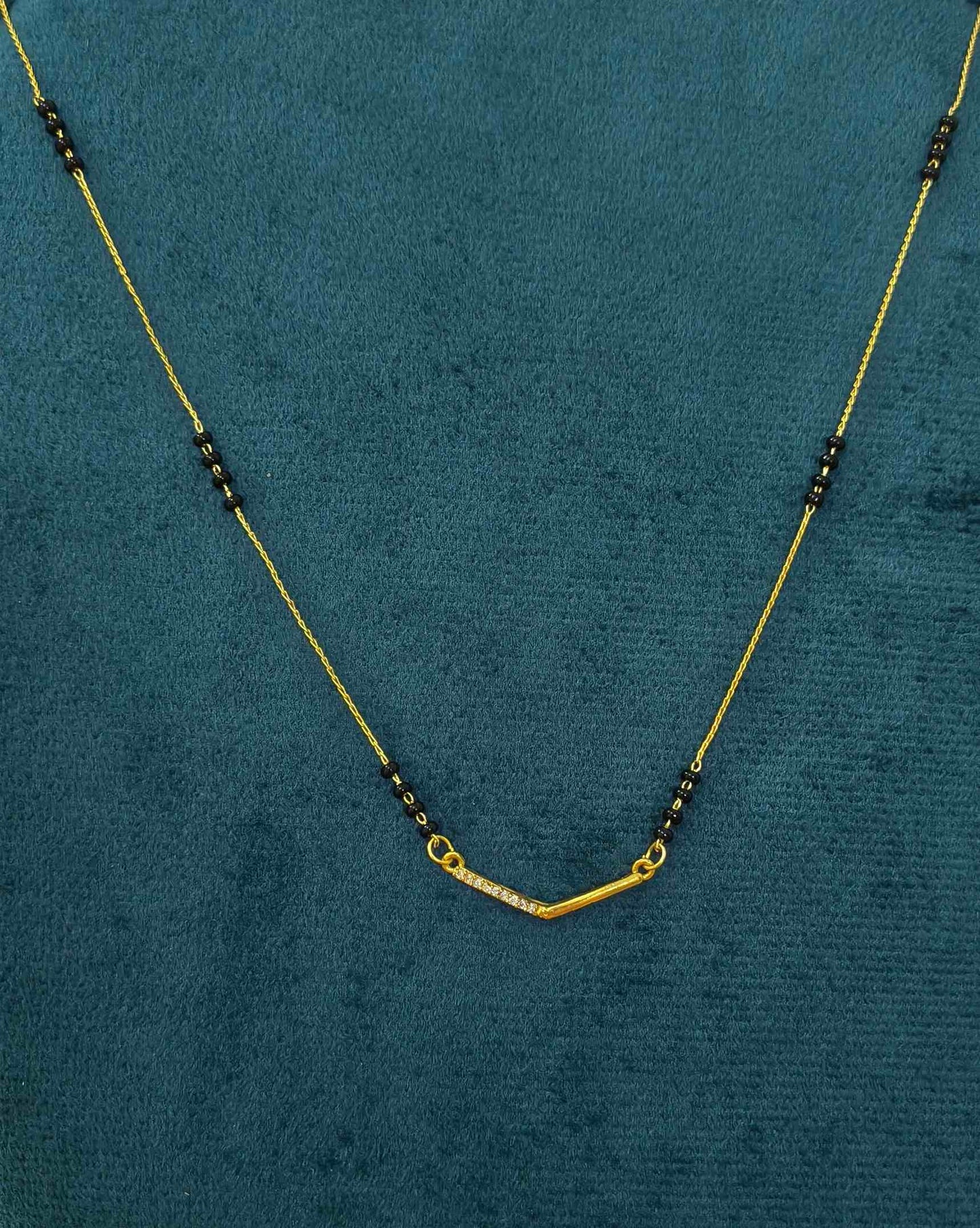 Daily Wear Mangalsutra Black Beaded Delicate Pendant