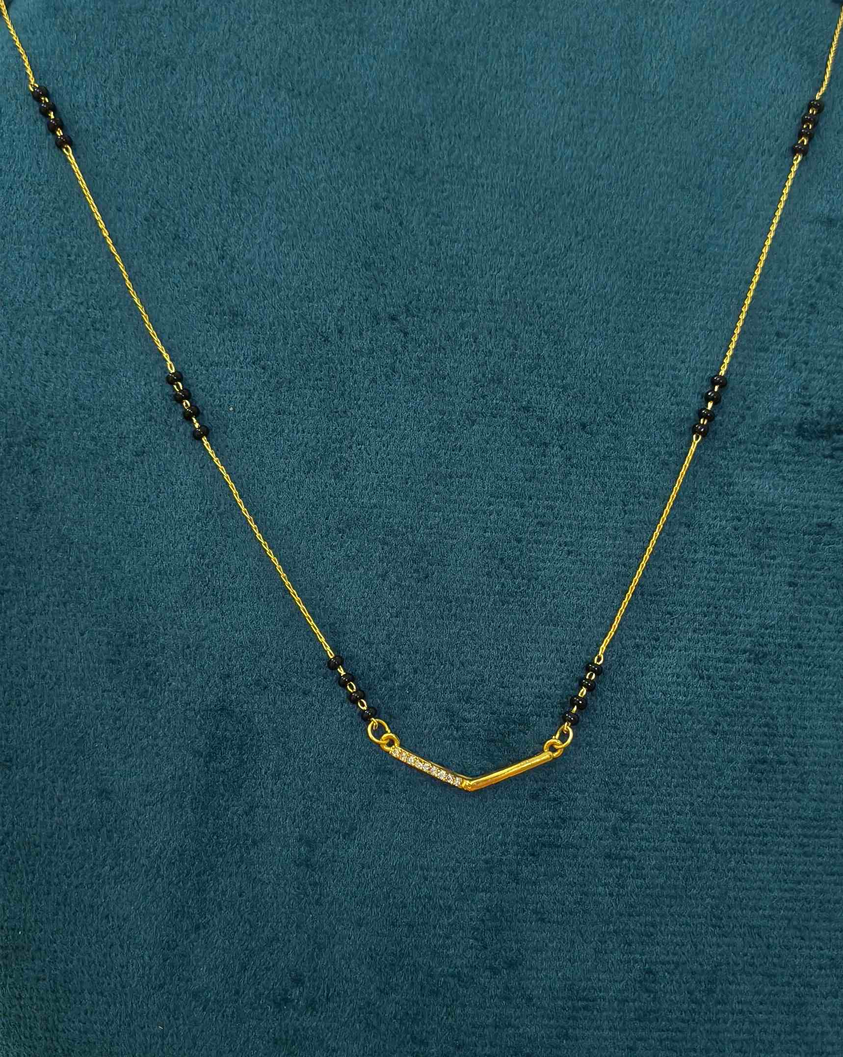 Daily Wear Mangalsutra Black Beaded Delicate Pendant