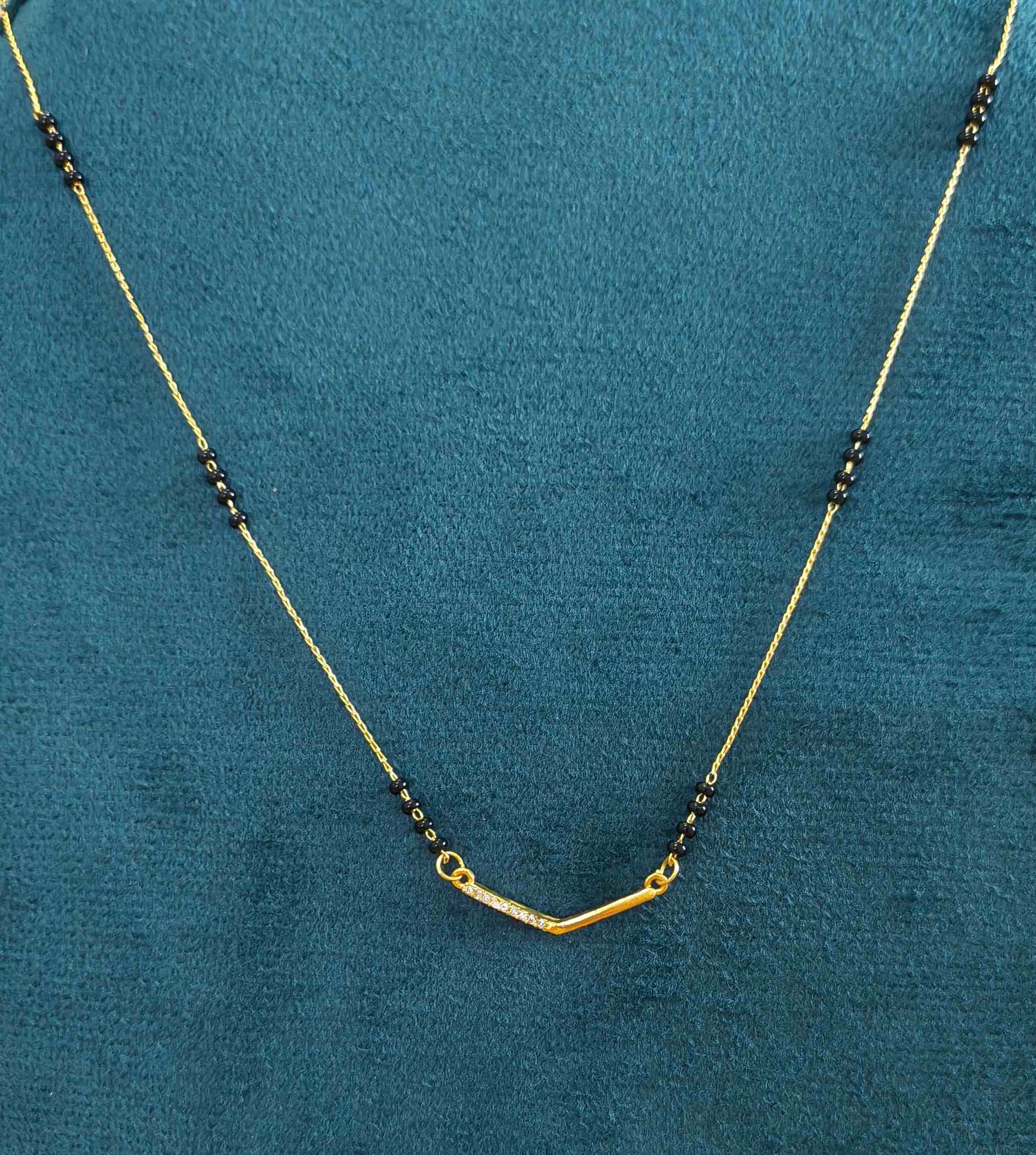 Daily Wear Mangalsutra Black Beaded Delicate Pendant