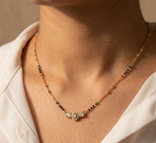 Daily Wear Mangalsutra Modern AD Stone Pendant