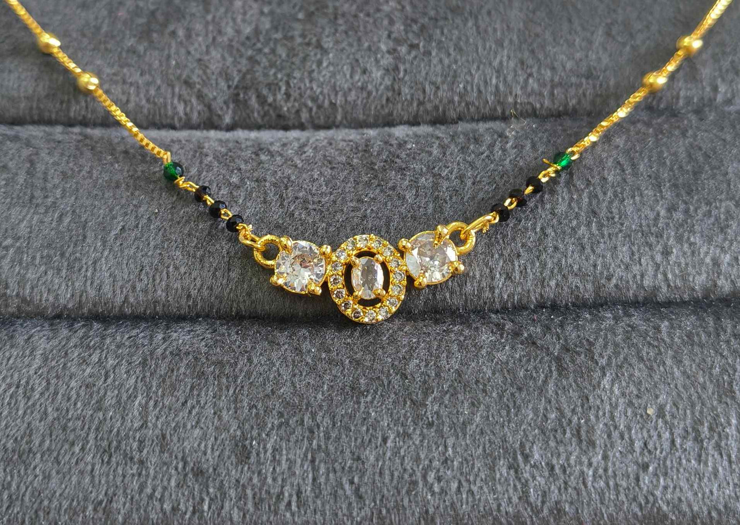 Daily Wear Mangalsutra Modern AD Stone Pendant