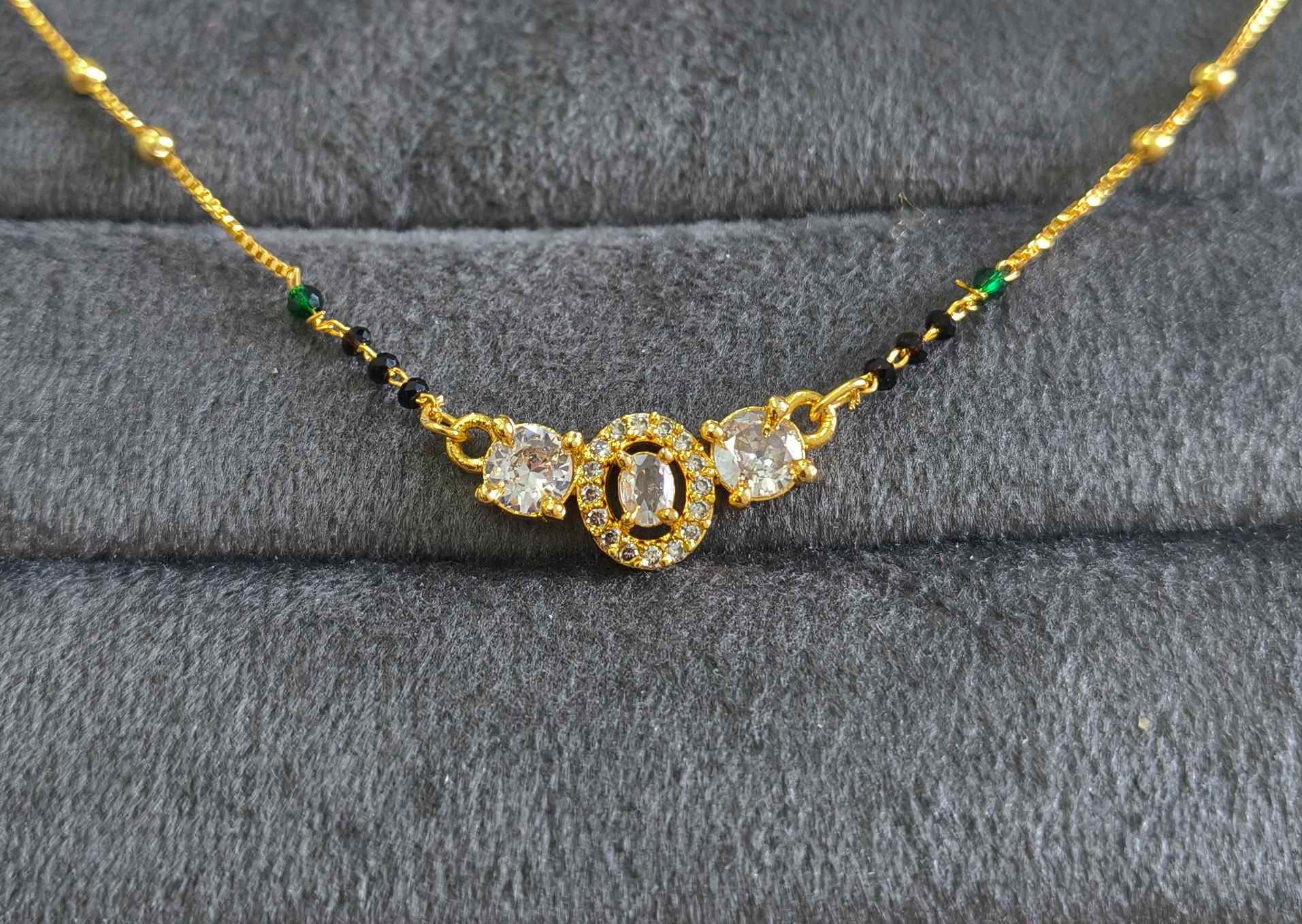 Daily Wear Mangalsutra Modern AD Stone Pendant