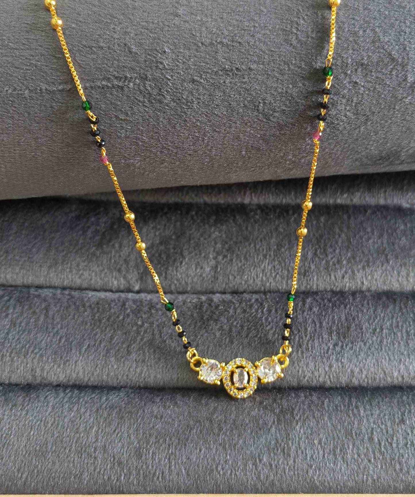 Daily Wear Mangalsutra Modern AD Stone Pendant