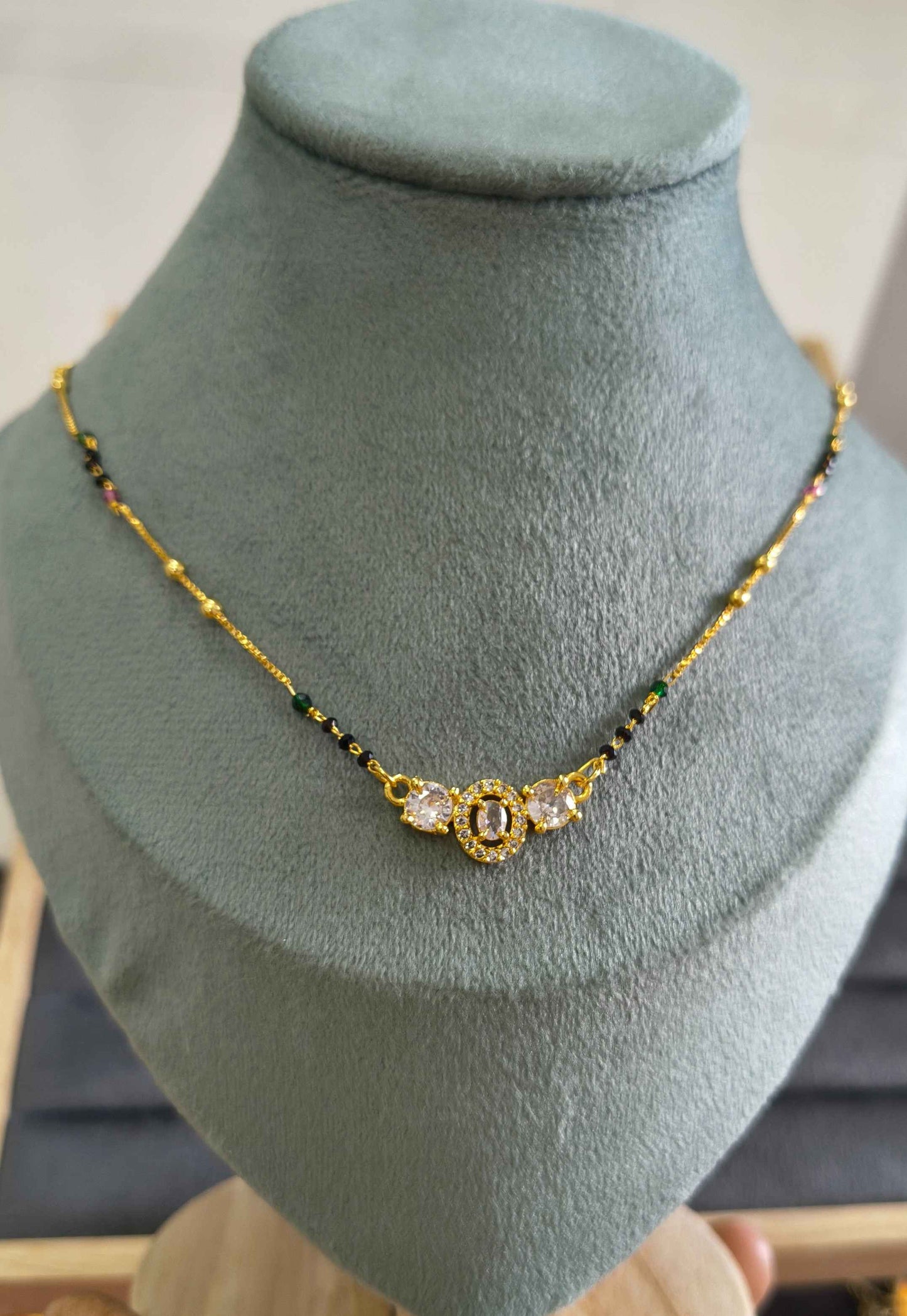 Daily Wear Mangalsutra Modern AD Stone Pendant