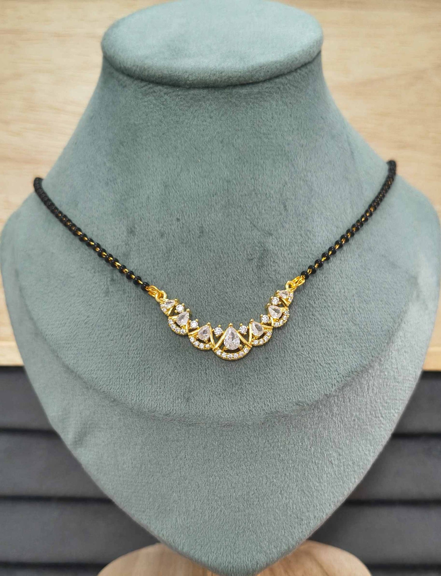 Daily Wear Mangalsutra with Eternal Shiny Diamond Pendant