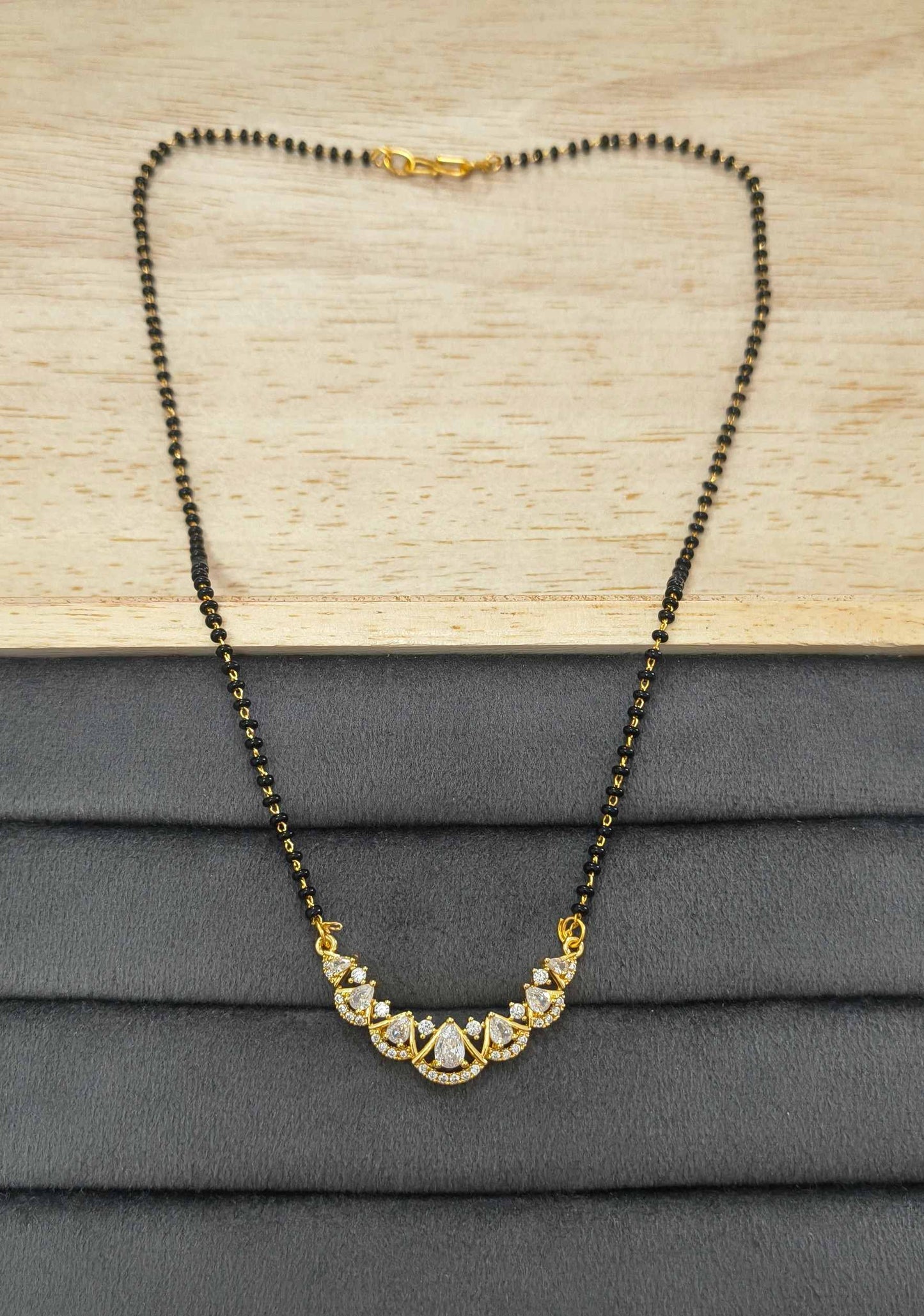 Daily Wear Mangalsutra with Eternal Shiny Diamond Pendant