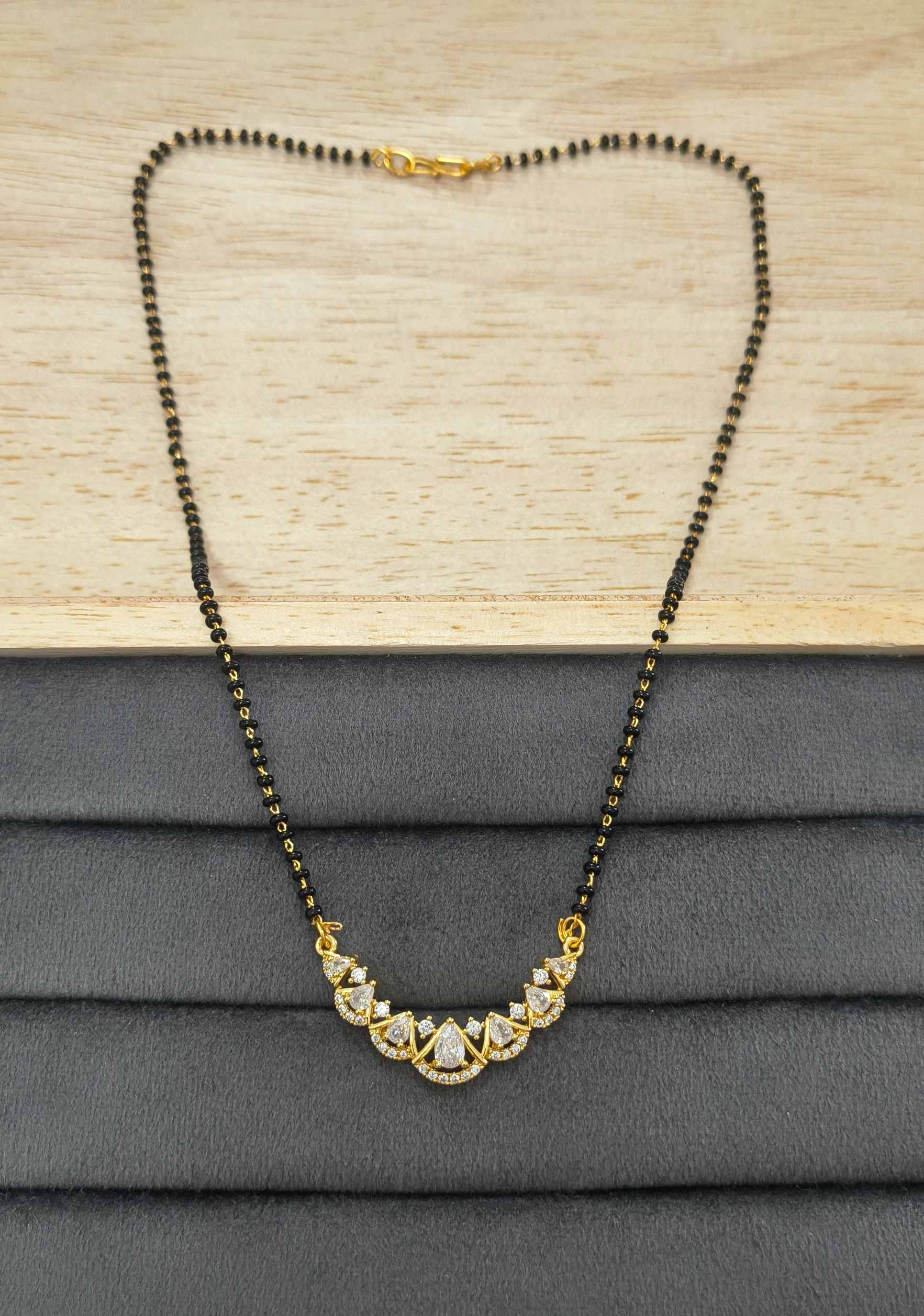 Daily Wear Mangalsutra with Eternal Shiny Diamond Pendant