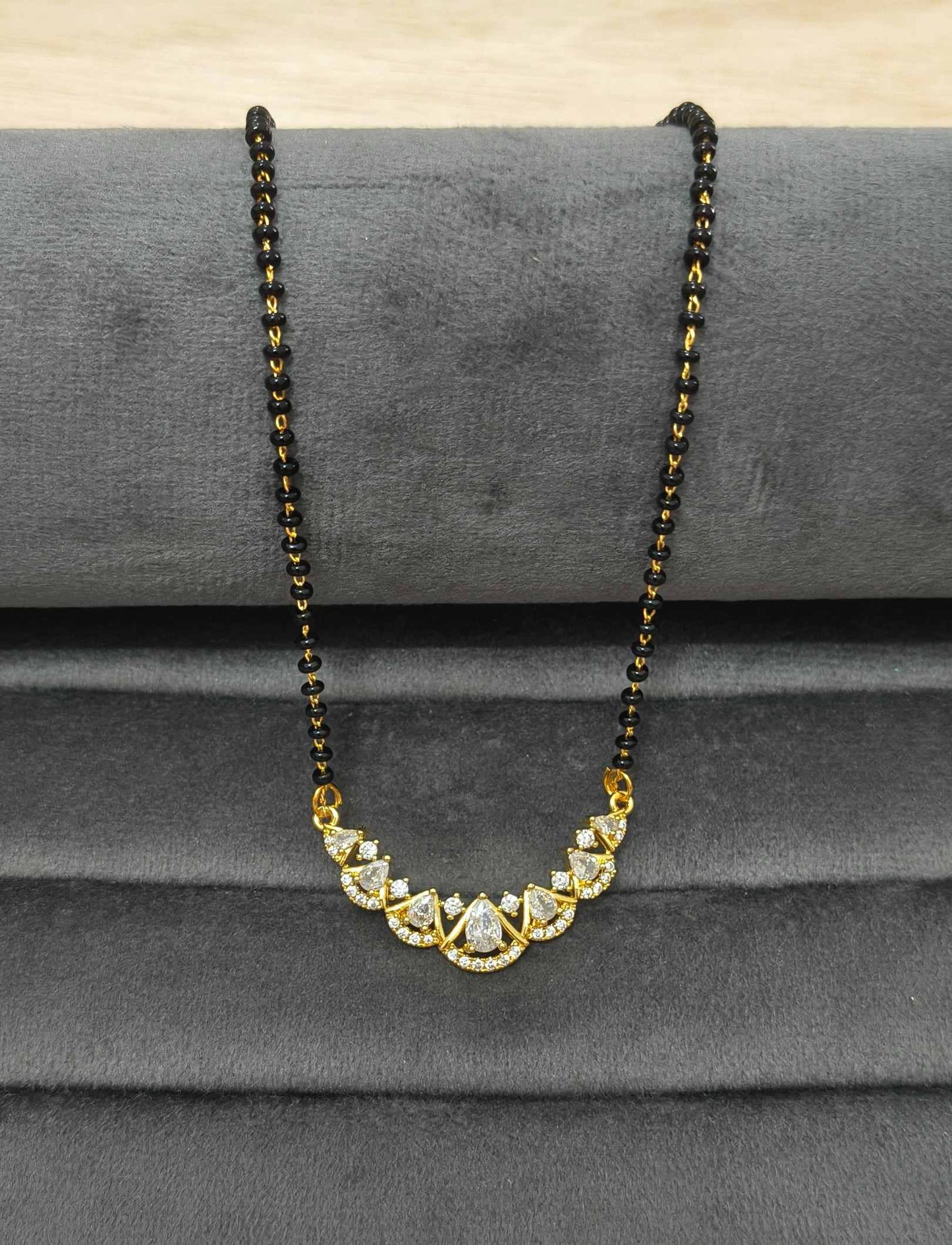 Daily Wear Mangalsutra with Eternal Shiny Diamond Pendant
