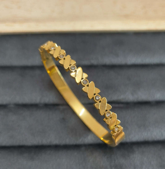 Dazzling Charm Bracelet Bangle 18K Gold Plated