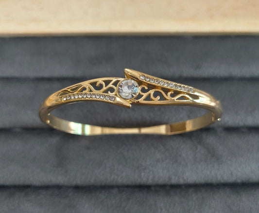 Dazzling Stone Bracelet Bangle 18K Gold Plated