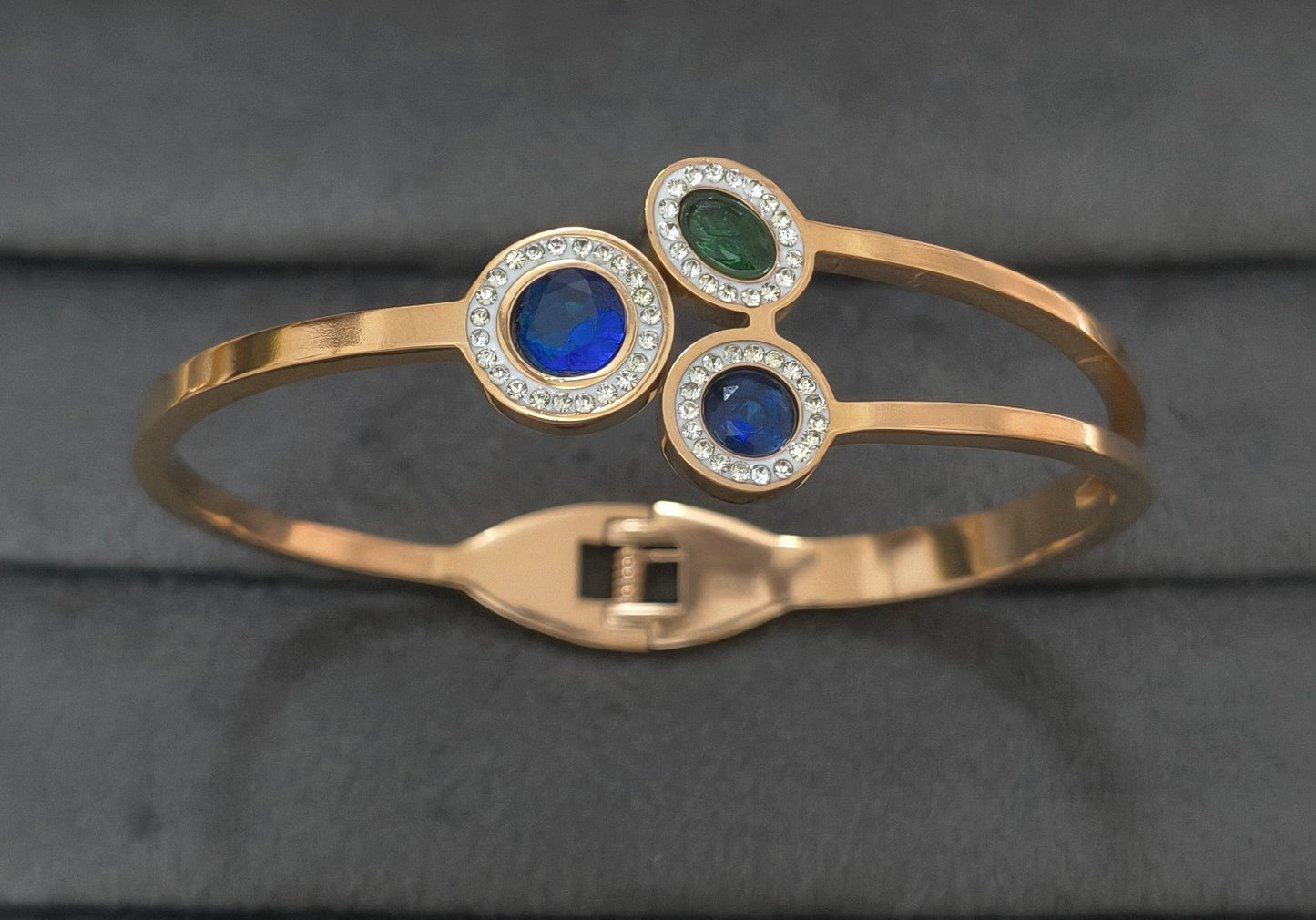 Dazzling Stone Bracelet Bangle 18K Gold Plated