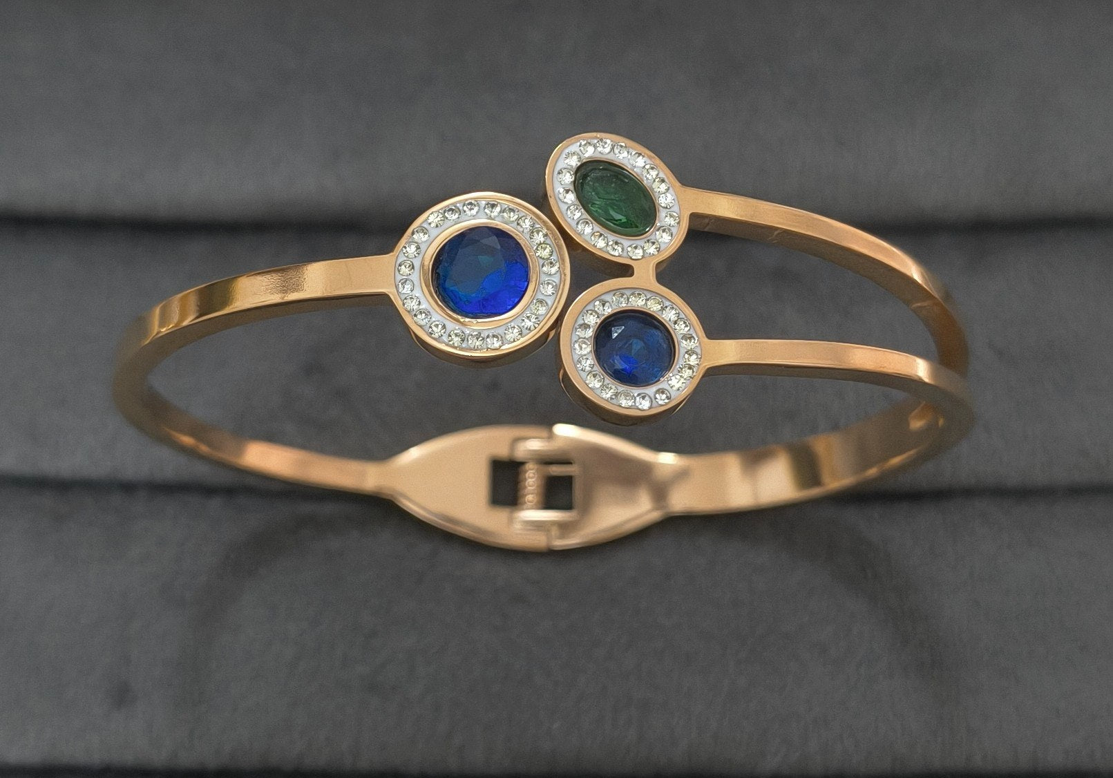 Dazzling Stone Bracelet Bangle 18K Gold Plated