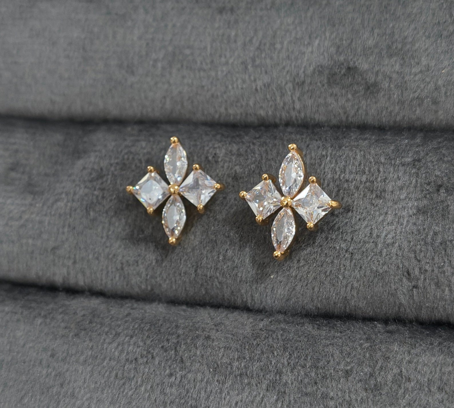 Delicate Glass Colour Petals Stud Earrings