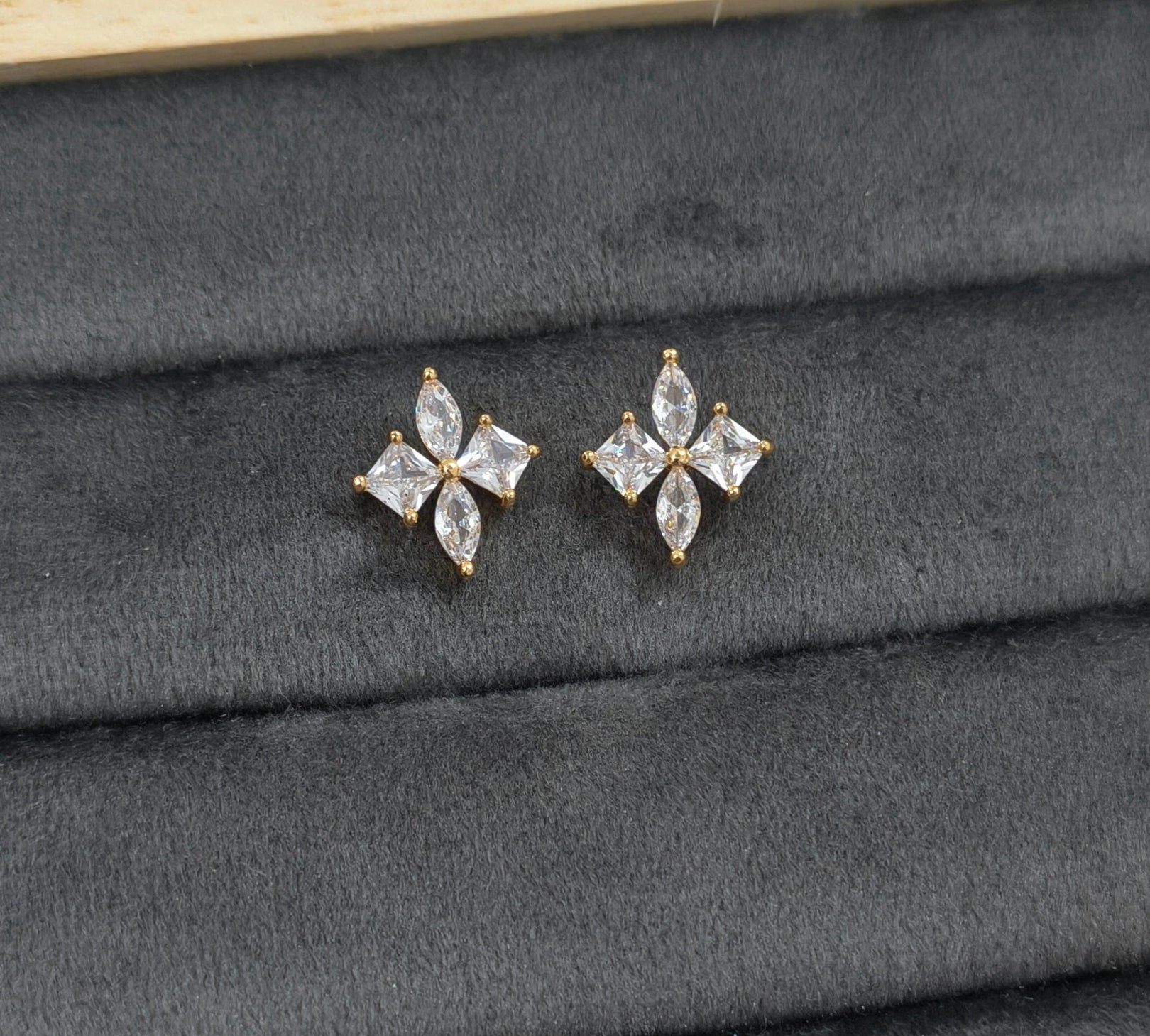 Delicate Glass Colour Petals Stud Earrings