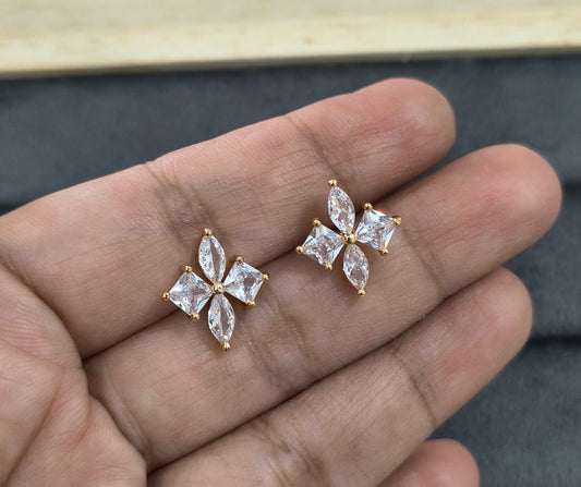Delicate Glass Colour Petals Stud Earrings