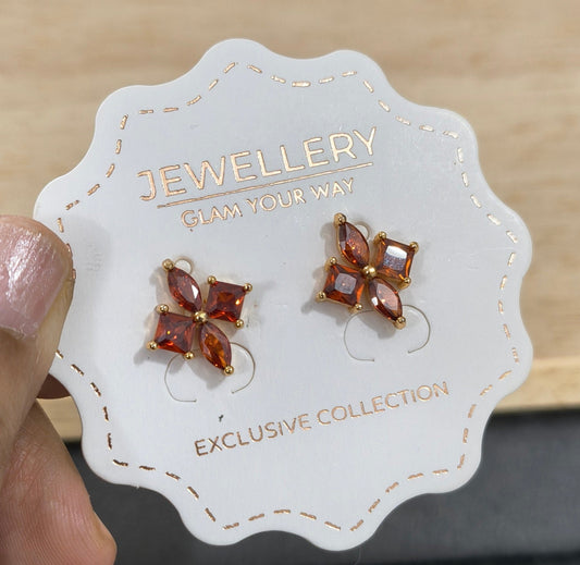 Delicate Red Petals Stud Earrings