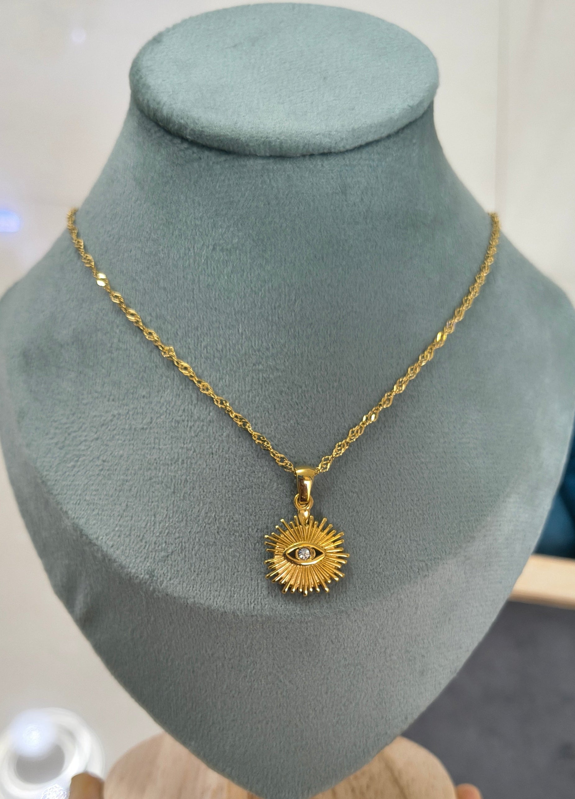 Diamonds and Golden Drops Necklace 18K Gold Plated