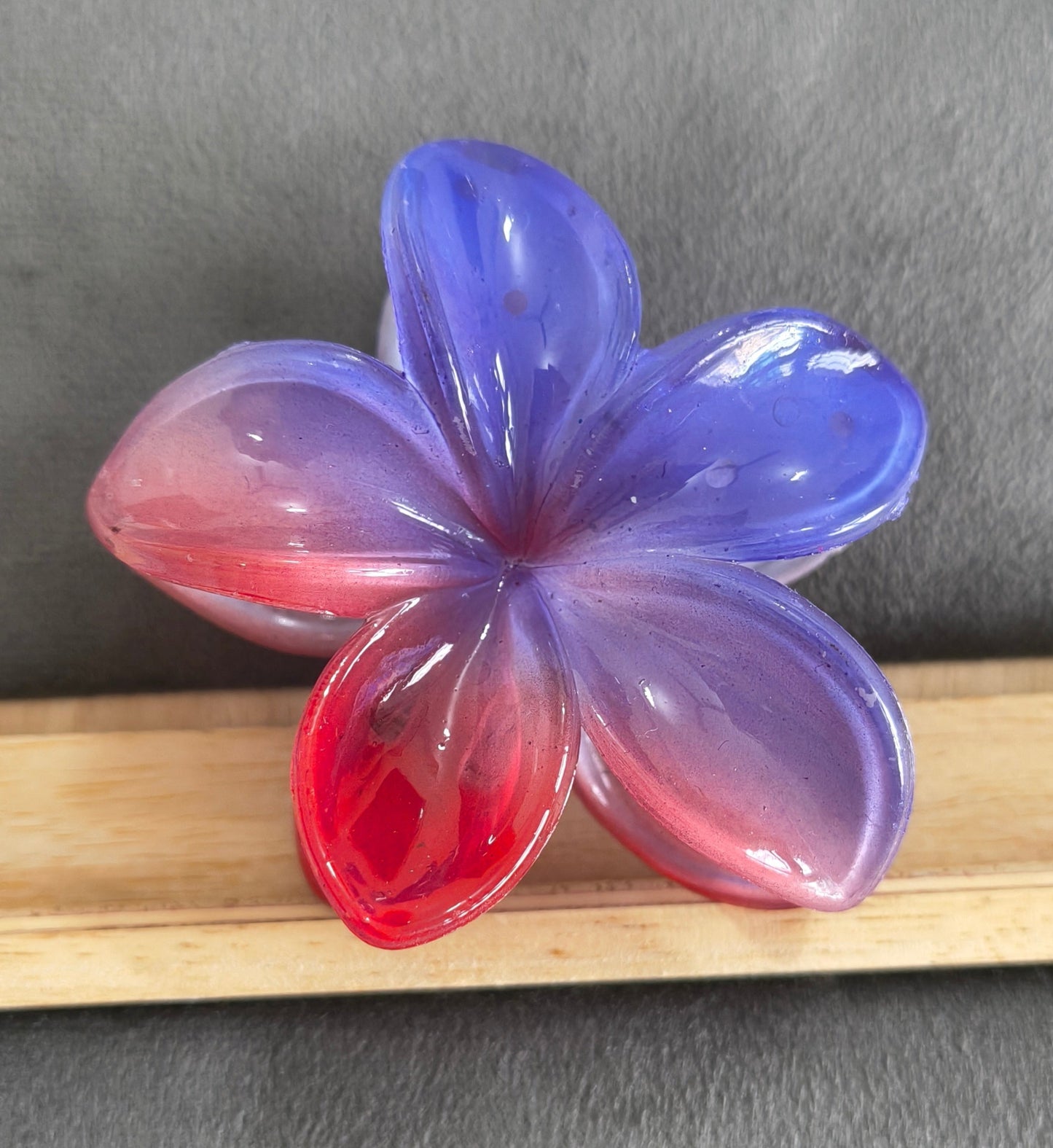 Dual Color Glossy Flower Hair Claw Clips