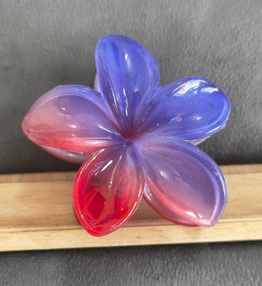 Dual Color Glossy Flower Hair Claw Clips