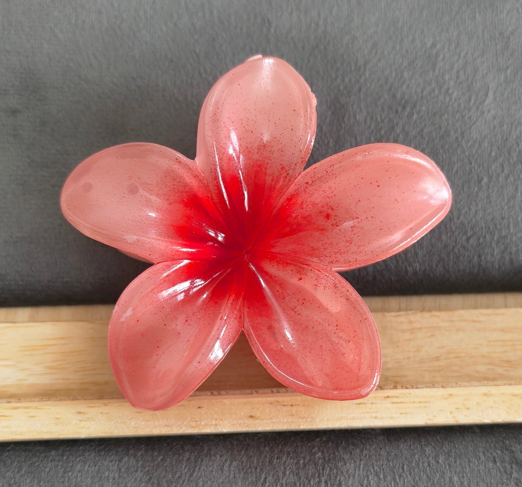 Dual Color Glossy Flower Hair Claw Clips