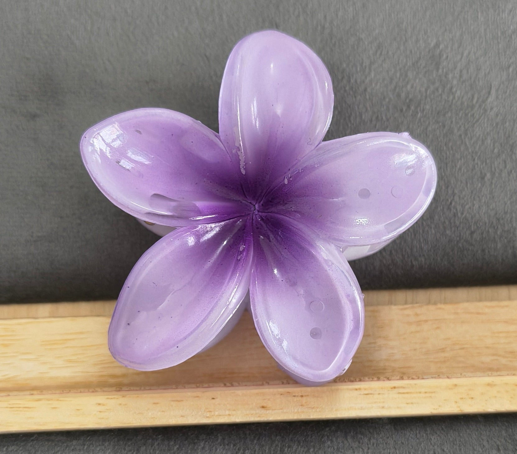 Dual Color Glossy Flower Hair Claw Clips