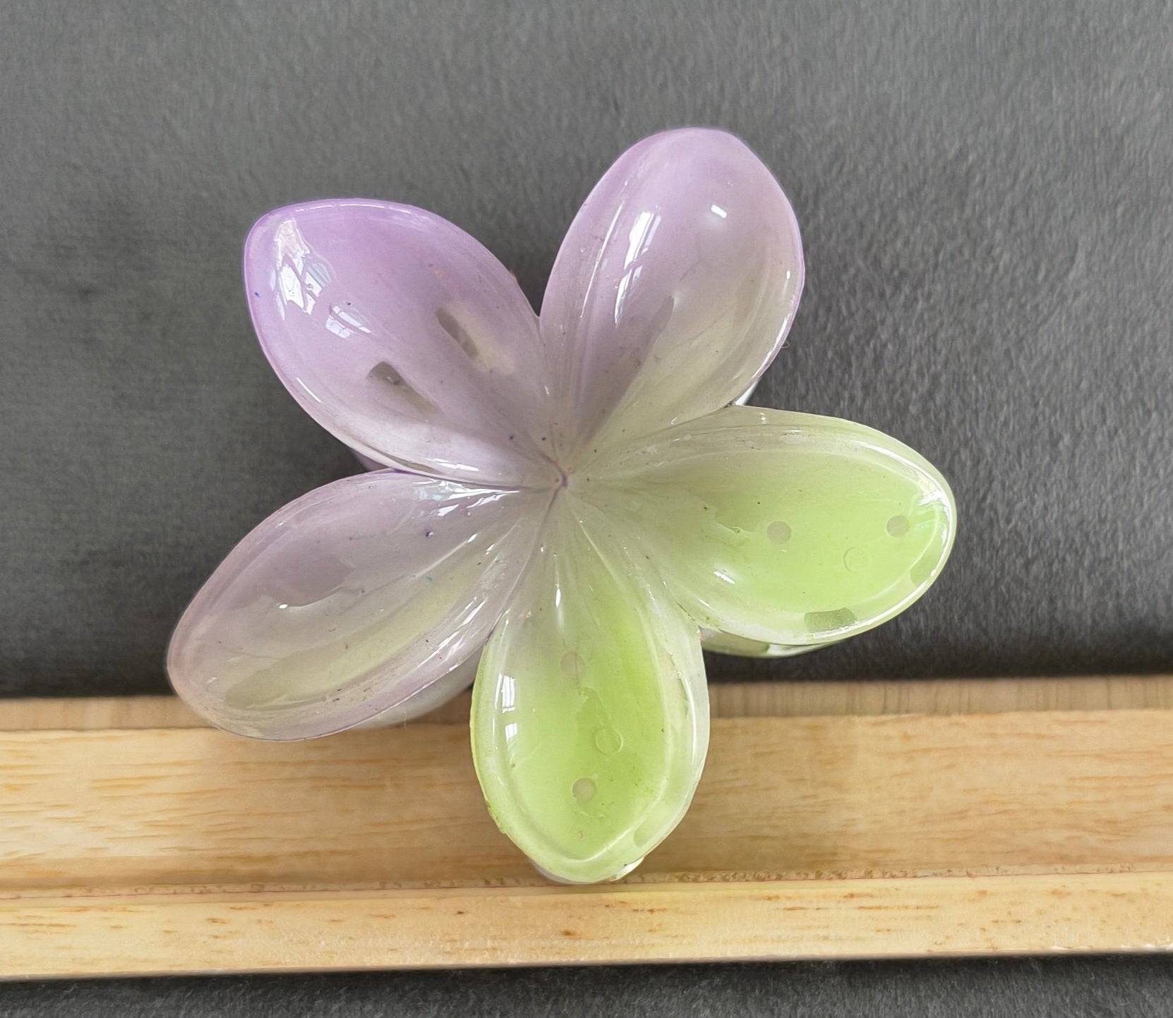 Dual Color Glossy Flower Hair Claw Clips
