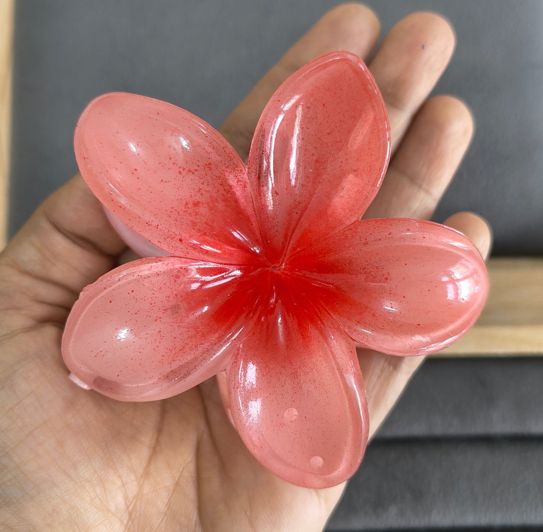 Dual Color Glossy Flower Hair Claw Clips