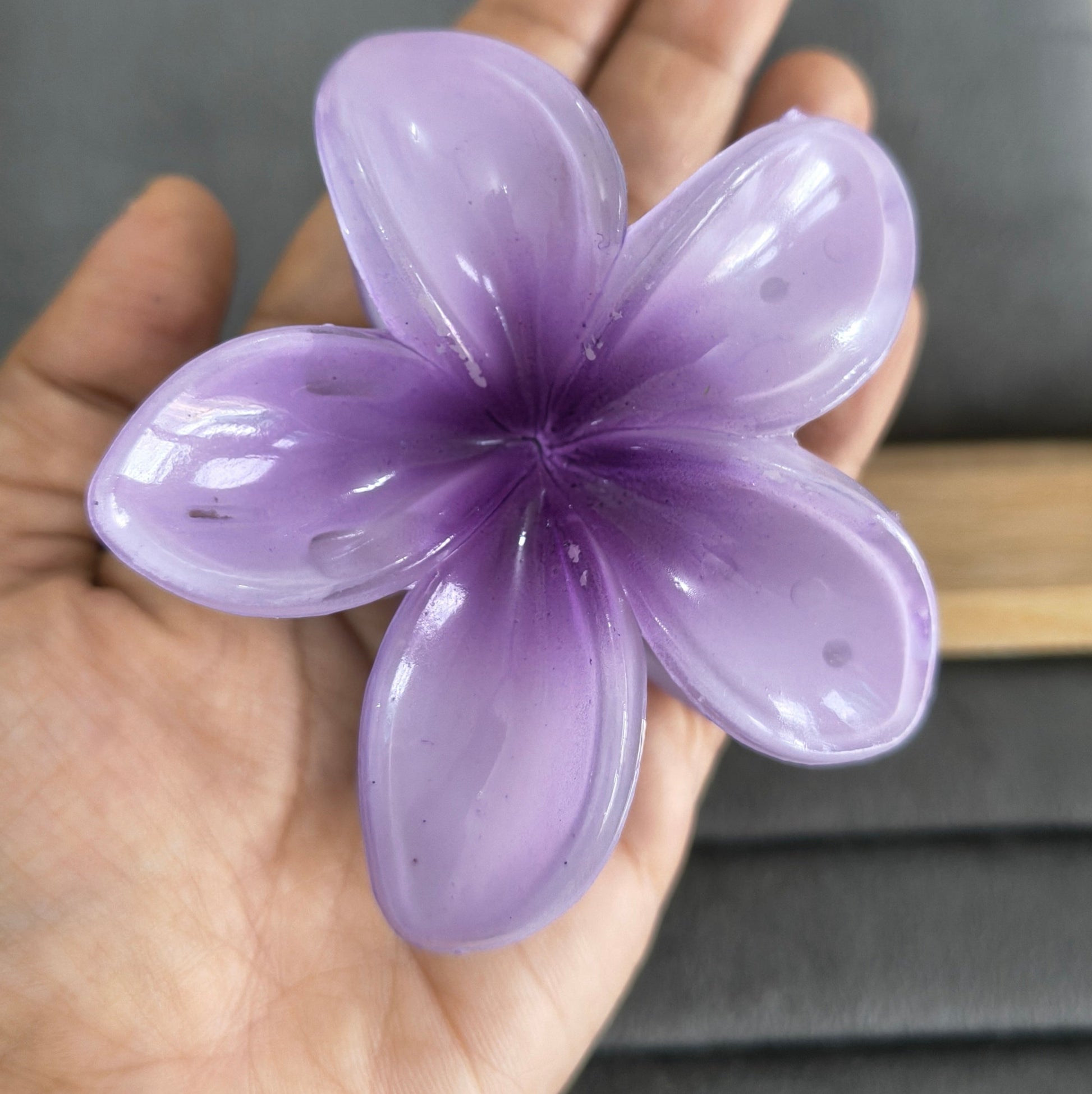 Dual Color Glossy Flower Hair Claw Clips