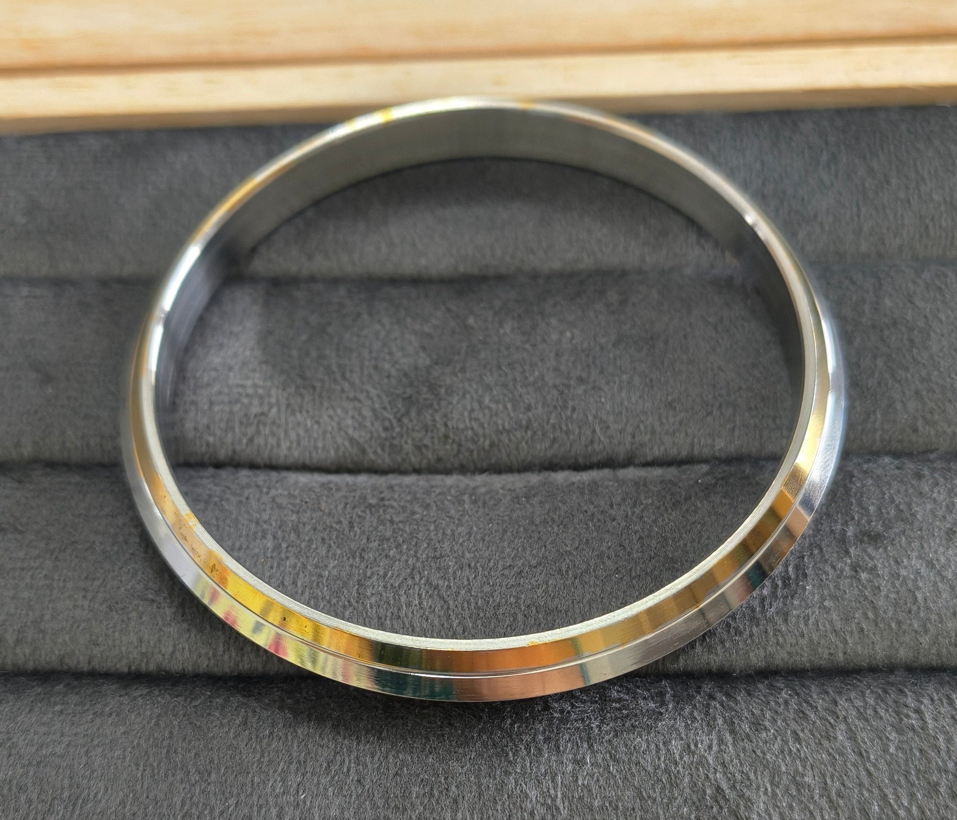 Dual Tone Gold Silver Plated Heavy Punjabi Kada Bracelet